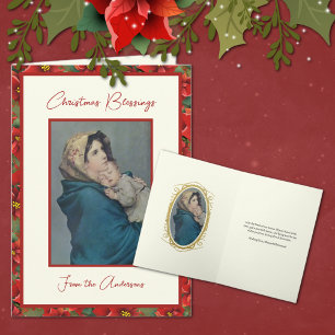 Cartão De Festividades Feriado Floral de Mãe Abençoada Religiosa Bebê Jes