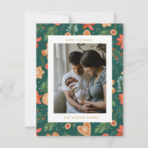 Cartão De Festividades Feriado Gingerpão Botânico Fúnebre Foto de natal