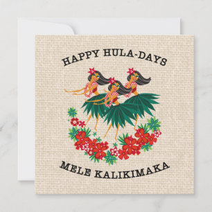 Cartão De Festividades Feriado Hula Celestial Garotas Havaianas do Hula
