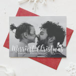 Cartão De Festividades Feriado II da Caligrafia Moderna de Natal Merriest<br><div class="desc">Envie votos calorosos à família e aos amigos neste Natal com este cartão de férias com carta à mão. Este design está disponível em outras cores e produtos.</div>