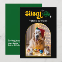 Feriado Luxe Funny Retro Pet Dog Foto de Natal