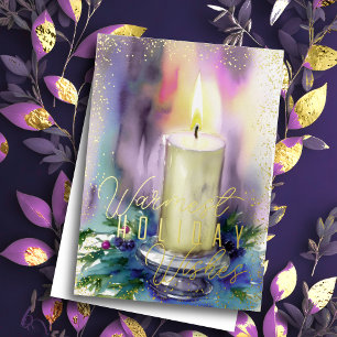 Cartão De Festividades Feriado Mais Quente Deseja Uma Vela De Aquarela