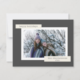 Cartão De Festividades Feriado Minimalista de Fotografia da Família de Má