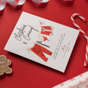 Cartão De Festividades Feriado moderno de Natal está chegando Papai Noel