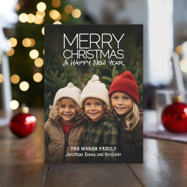 Cartão De Festividades Feriado Moderno - Feliz Cheio de Natal HNY Foto