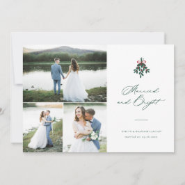 Cartão De Festividades Feriado Multi-Foto de Natal Casado e Brilhante