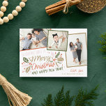 Cartão De Festividades Feriado Multifotográfico de Instantâneo Incluso Ho<br><div class="desc">Este cartão com fotos festivo e chic apresenta nossa folhagem original de inverno desenhada à mão com uma doce tipografia em cores vibrantes e fotos inclinadas com bordas coloridas. As costas vêm com um padrão correspondente para um toque especial extra.</div>