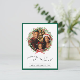 Cartão De Festividades Feriado Personalizado de Foto de Natal