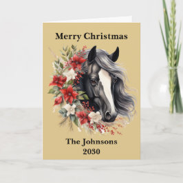 Cartão De Festividades Feriado Rustic Black Christmas Wreath Holiday