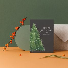 Cartão De Festividades feriados de árvore de natal elegante e mínima de a