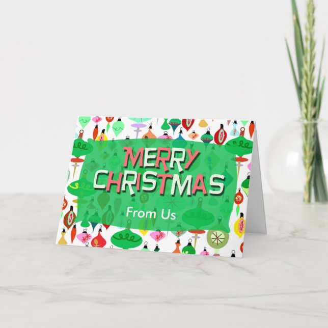 Cartão De Festividades Feriados de Feriados de Diversão de Ornações Retro (Frente)