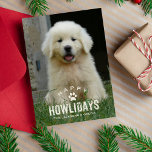Cartão De Festividades Feriados de Natal de Cachorro Engraçados Feriados<br><div class="desc">Chamando todos os Dog Lovers! Mande saudações de "Feliz Feliz Feliz Fábado" para amigos e familiares com a foto do seu cachorro na frente e um padrão de impressão de pata divertida no verso. Tem certeza de que vai espalhar alegria e sorrisos de férias!</div>
