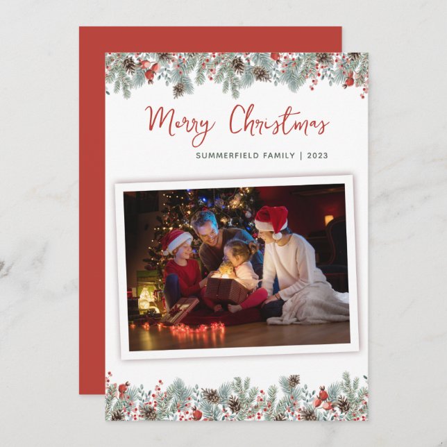 Cartão De Festividades Feriados de Natal Foto da Família Botânica (Frente/Verso)