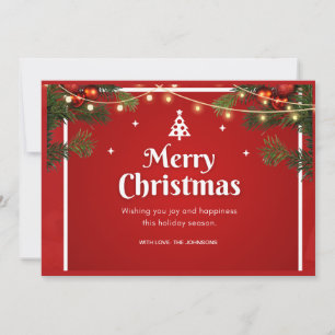 Cartão De Festividades Feriados de Natal Vermelhos Não Fotografados Green