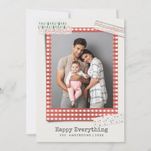 Cartão De Festividades Feriados de Scrapbooking foto de moldura Gingham