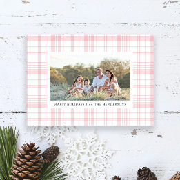 Cartão De Festividades Feriados de Xadrez rosa