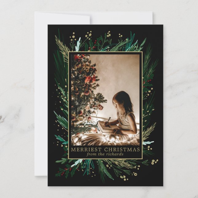 Cartão De Festividades Feriados Desenhados à Mão com Arte Original e Sua  (Frente)