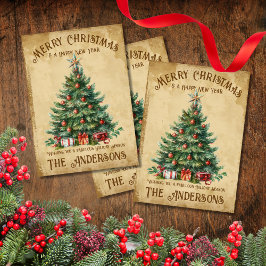 Cartão De Festividades Feriados fabulosos de desejos da árvore de natais