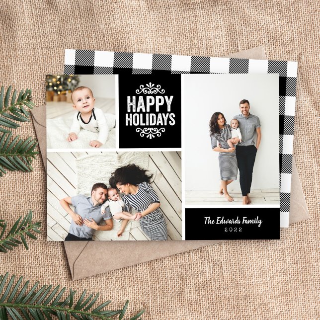 Cartão De Festividades Feriados Felizes 3 Colagem de Fotos (Criador carregado)