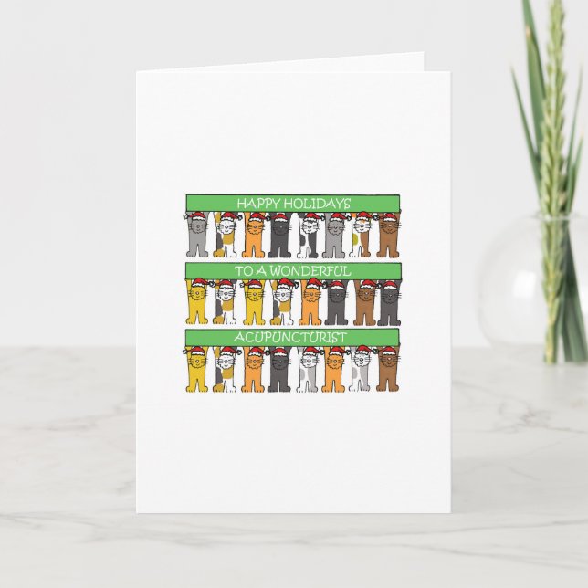 Cartão De Festividades Feriados Felizes Acupunistas (Frente)