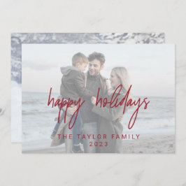 Cartão De Festividades Feriados Felizes Brancos 2 Fotos Horizontais