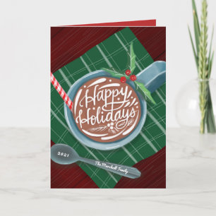 Cartão De Festividades Feriados felizes Clássicos de Cacau Sem Foto