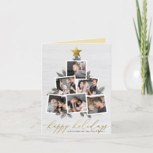 Cartão De Festividades Feriados felizes  Colagem de Árvores de Natal