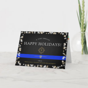 Cartão De Festividades Feriados Felizes da Polícia Personalizado de Nat