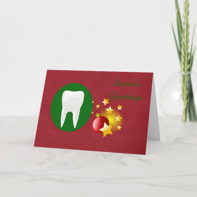 Cartão De Festividades Feriados Felizes de Natal do dentista para os clie (Frente)