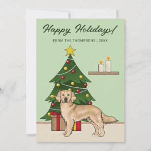 Cartão De Festividades Feriados Felizes de Natal para Retriever Ouro Amar