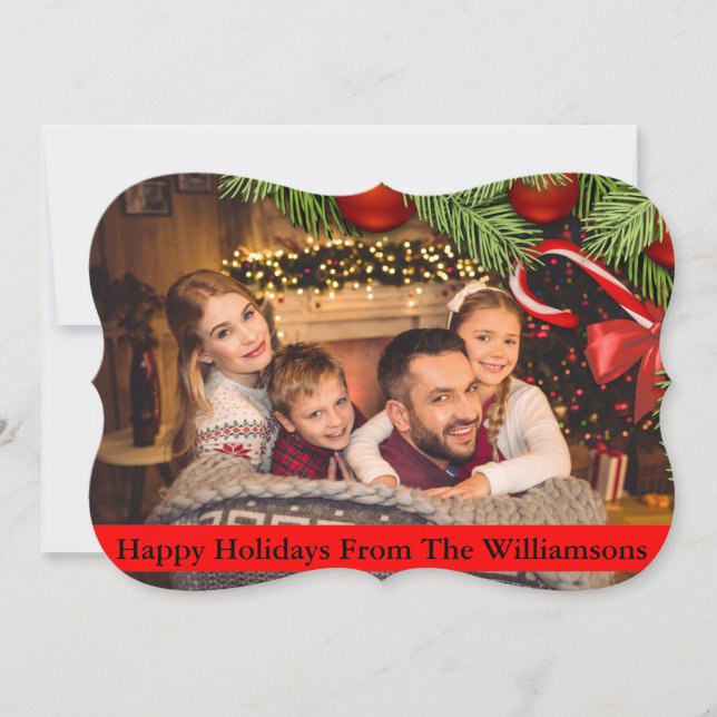 Cartão De Festividades Feriados Felizes De Rico De Árvore De Natal (Frente)