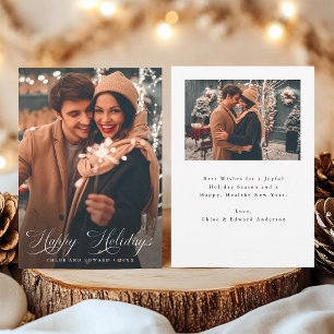 Cartão De Festividades Feriados Felizes de Script Elegante Natal 2 Foto