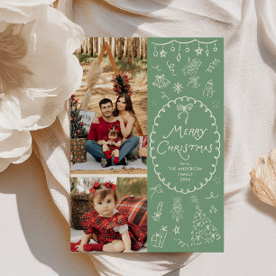 Cartão De Festividades Feriados Felizes Desenhos de Mão Branca 2 Foto