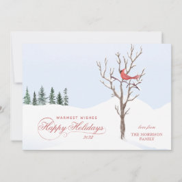 Cartão De Festividades Feriados Felizes do Pássaro Vermelho