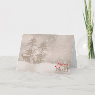 Cartão De Festividades Feriados Felizes em Língua Francesa Na moda Natal