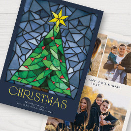 Cartão De Festividades Feriados Felizes em Vintage Stainage Glass