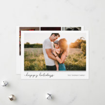 Feriados felizes minimalistas 4 fotos em preto e b