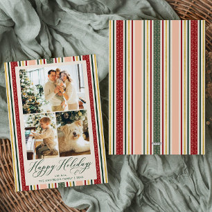 Cartão De Festividades Feriados Felizes Modernos 3 Faixas de Vintagem de 