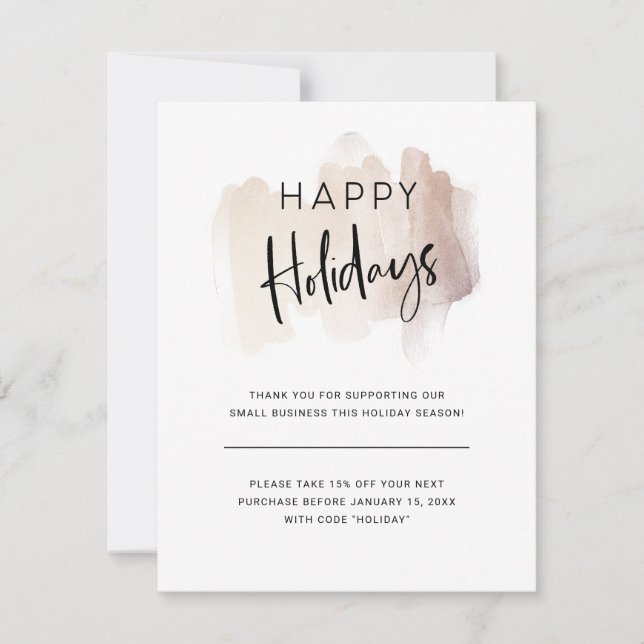 Cartão De Festividades Feriados felizes modernos de sua pequena empresa (Frente)