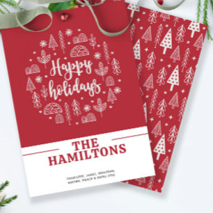 Cartão De Festividades Feriados felizes nórdicos Escandinavos Personaliza