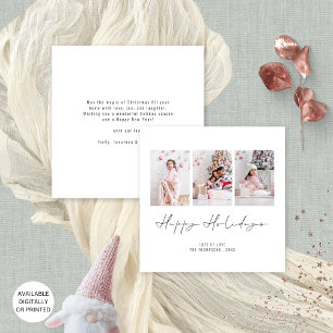 Cartão De Festividades Feriados felizes para a Família 3 Fotos de Natal