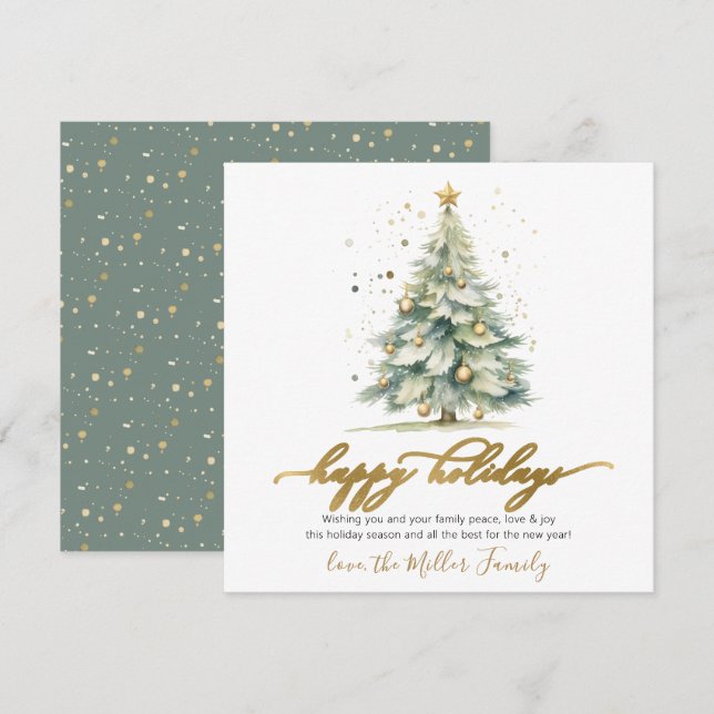 Cartão De Festividades Feriados Felizes Script Árvore de Natal Não Foto (Frente/Verso)