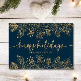 Cartão De Festividades Feriados Felizes - Scripts de Caligrafia | DOURADO