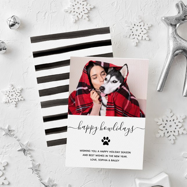 Cartão De Festividades Feriados Felizes Simples e Engraçados do Cão | Fot (Criador carregado)