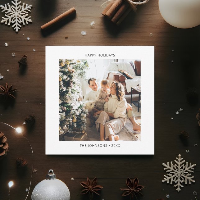 Cartão De Festividades Feriados Felizes Simples Uma Foto (Criador carregado)