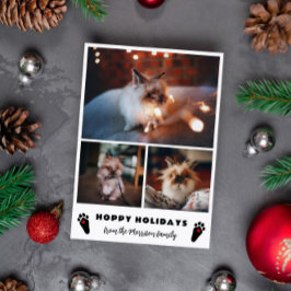 Cartão De Festividades Feriados Hoppy de Colagem de Fotos de Pinturas de 