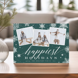Cartão De Festividades Feriados mais felizes   Colagem Fotográfica Snowfl