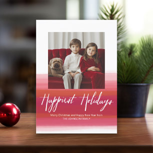 Cartão De Festividades Feriados mais felizes - Cor de água moderna 1 Foto