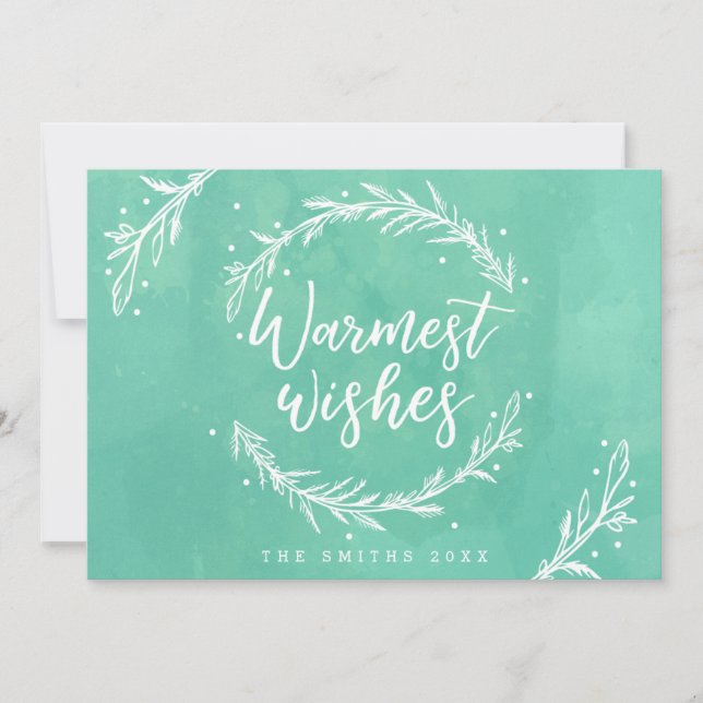 Cartão De Festividades Feriados mais quentes e aquarela (Frente)