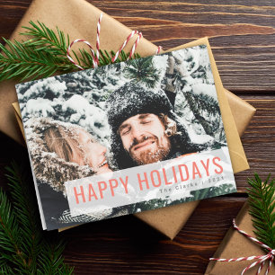 Cartão De Festividades Feriados Modernos Selfie Foto do Casal de Natal